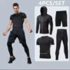 Tenue de sport Ensemble compression homme 4pcs