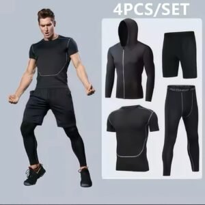 Tenue de sport Ensemble compression homme 4pcs